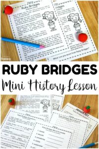 Pick up this mini Ruby Bridges history lesson for kids to introduce students to this black history activist! Great for early grades history!