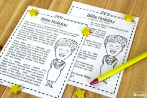 Printable Billie Holiday History Lesson