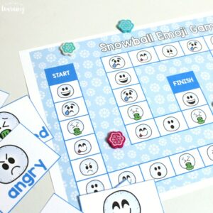 Snowball Emoji Board Game for Kids