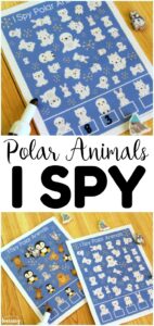 This Polar Animals I Spy Activity is a great addition to a preschool busy bag! Two different levels of difficulty for early learners!