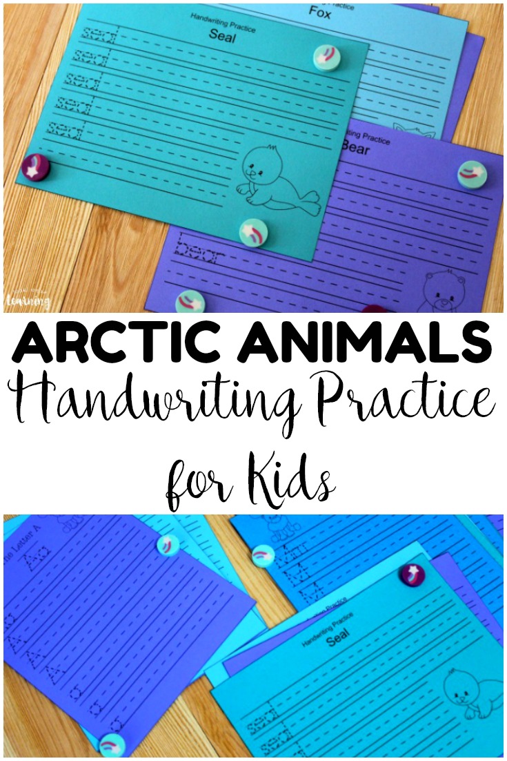 This set of Arctic Animal handwriting practice sheets is great for winter penmanship work!