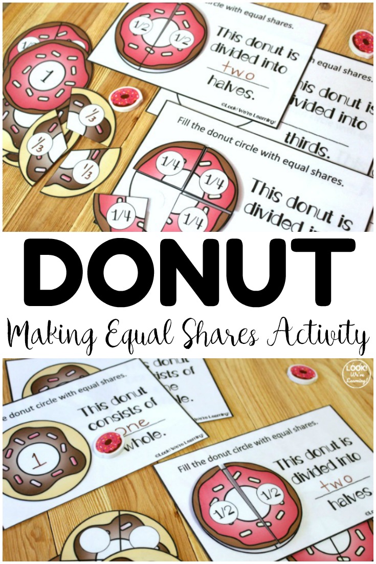 Make equal parts with this Donut Making Equal Shares Activity for early grades! Perfect for math centers!