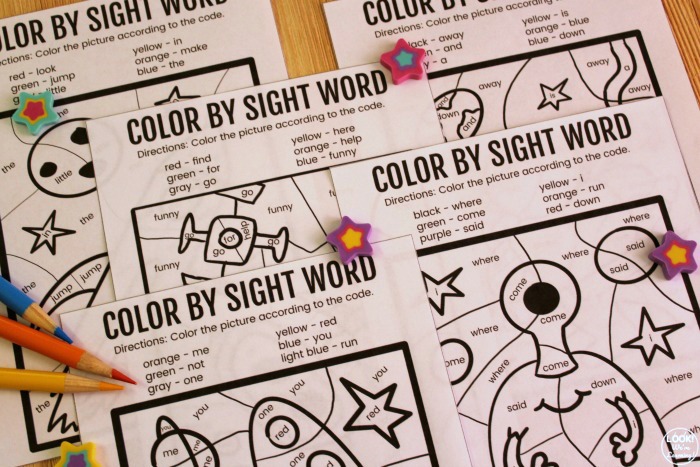 Color by Sight Word Worksheets for Kids