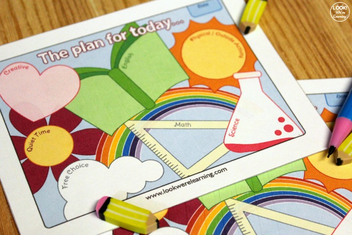 Colorful Homeschool Day Planner Printable for Kids