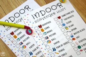 Printable Indoor Scavenger Hunt for Kids