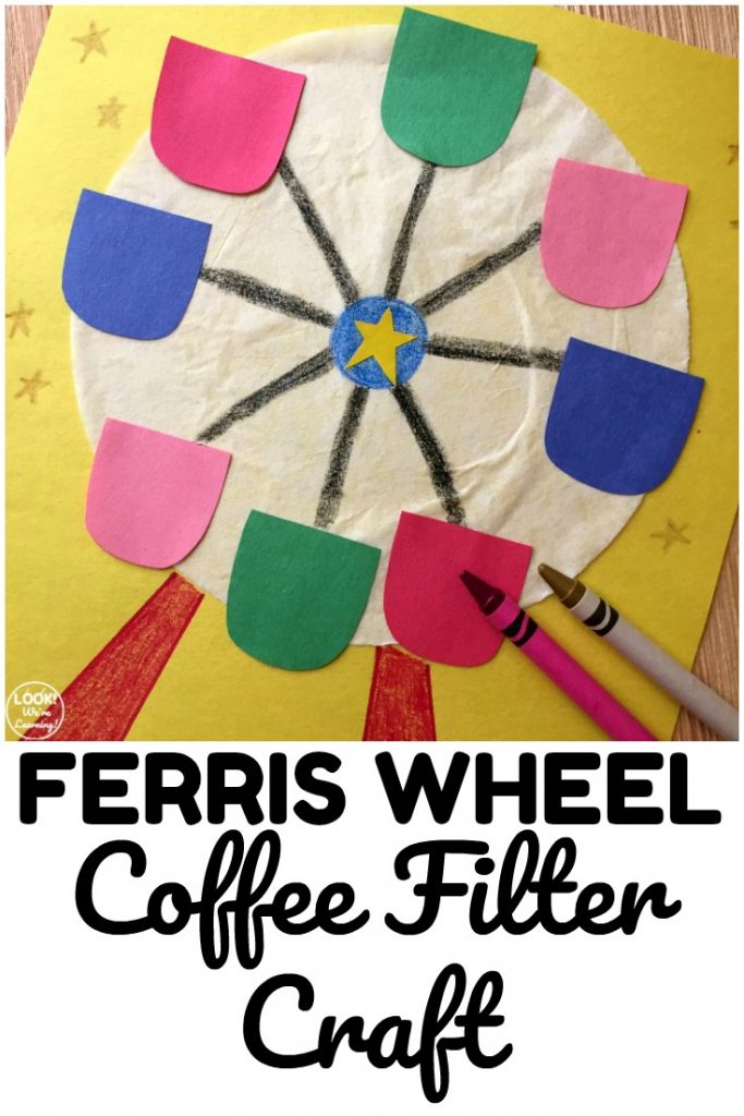 Share a simple craft for kids with this easy and fun Ferris Wheel Coffee Filter Craft!