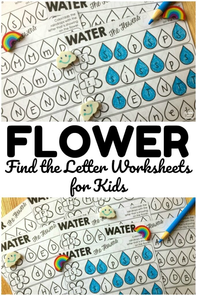 Share these flower themed find the letter worksheets with early learners! Great for practicing letter recognition!