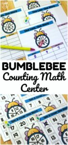 This cute bee themed counting math center is excellent for helping early students learn how to count one more and one less! Perfect for spring math centers!