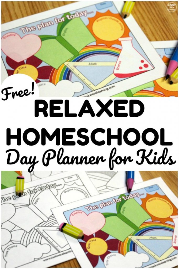 This free printable homeschool day planner makes it easy to structure a day of learning from home!