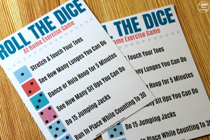 Roll the Dice Indoor Exercise Game for Kids