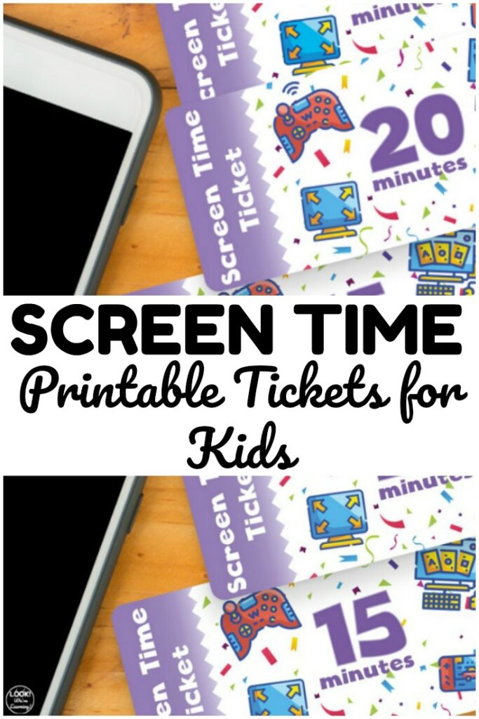 These simple screen time tickets for kids are an easy way to manage personal device time at home! Use them for classroom rewards too!