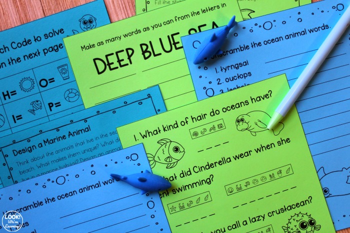 Deep Blue Sea Ocean ELA Activities Pack