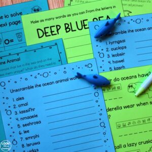 Fun Ocean Themed Activity Set for Early Elementary Students