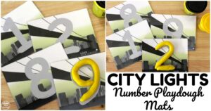 Fun City Number Playdough Mats for Kids