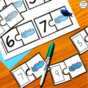 Fun Shark Counting to Ten Puzzles
