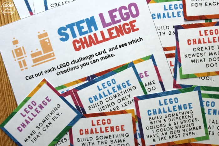 Printable Lego STEM Challenge Building Cards