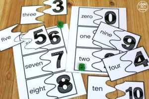 Printable Shark Counting to Ten Puzzles