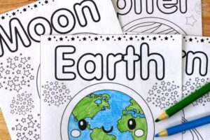 Solar System Tracing and Coloring Pages for Kids