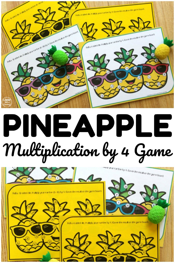 This printable multiplication by four game is a fun way to practice times tables!