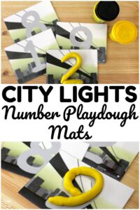 Use these city themed number playdough mats to practice forming numbers from zero through nine!