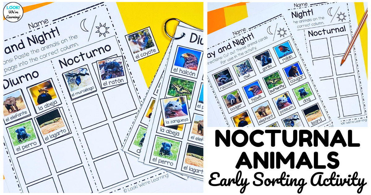 Day and Night! Nocturnal and Diurnal Animals Sorting Activity