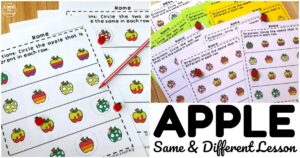 Fun Apple Same and Different Worksheets