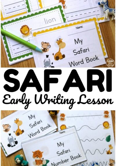 Introduce writing and early literacy skills with this fun safari themed preschool writing lesson!