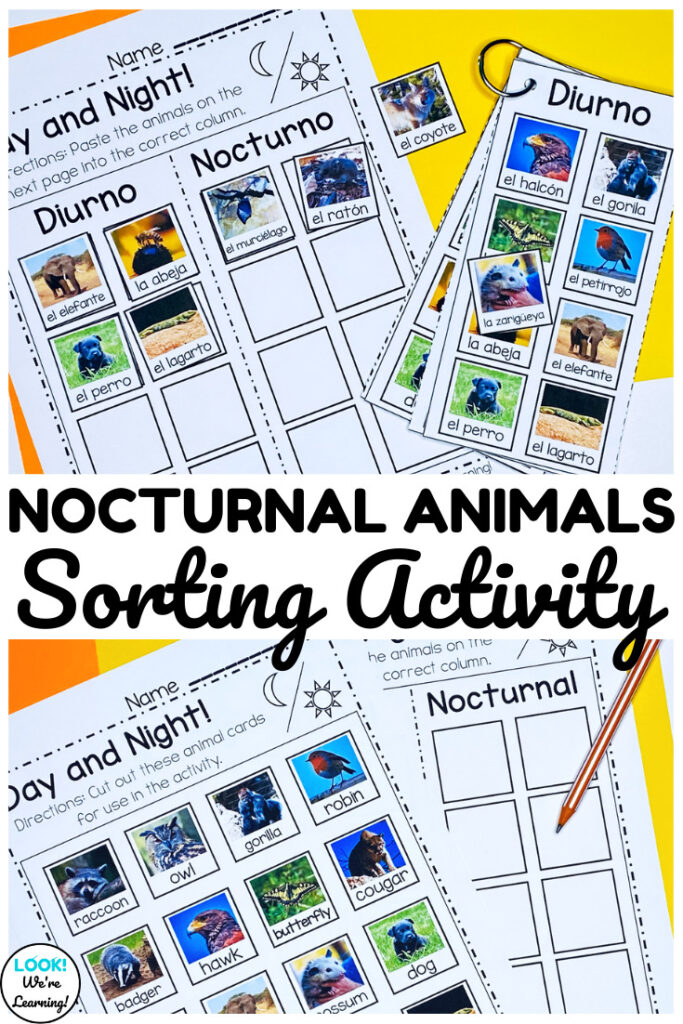 Teach early students how to recognize animals with different sleeping habits with this hands-on diurnal and nocturnal animals sorting activity!