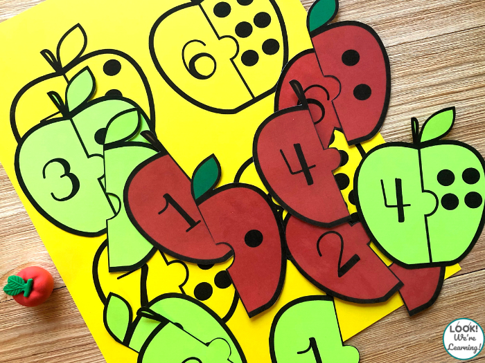 Apple Preschool Counting Puzzles