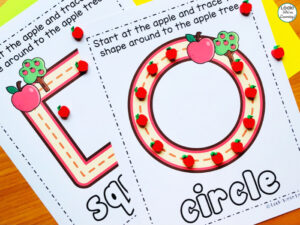 Easy Apple Shape Tracing Lesson