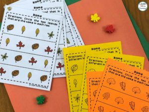 Leaf Same and Different Worksheets