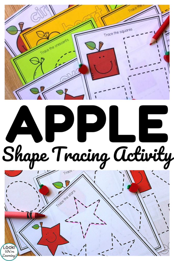 Practice early geometry skills with this fun apple themed shape tracing activity!