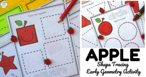 Simple Apple Shape Tracing Lesson for Kids