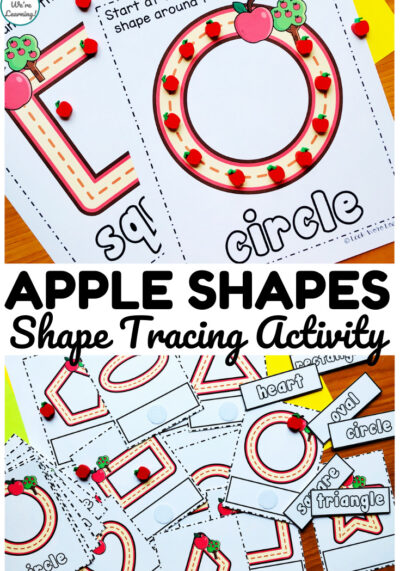 This fun apple shape tracing activity is perfect for teaching shape recognition to early learners!