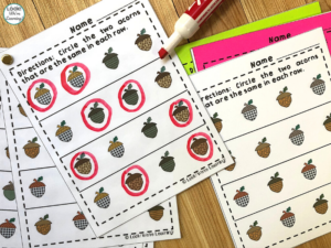 Acorn Same or Different Recognition Activity