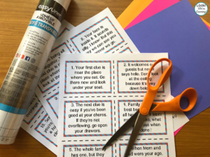 Using Easy Liner to Cover Educational Flashcards