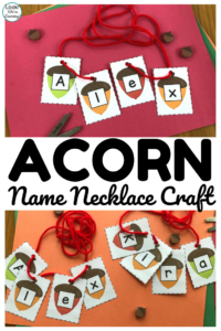 Acorn Name Necklace Craft for Kids