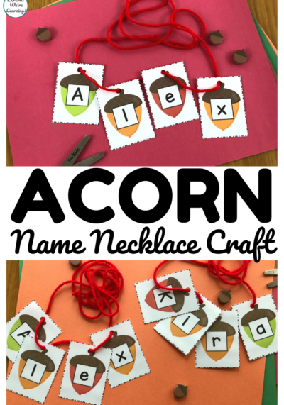 Acorn Name Necklace Craft for Kids
