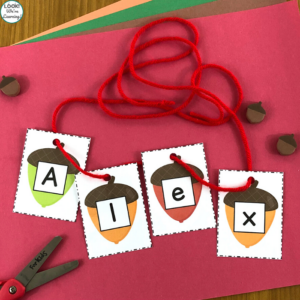 Easy Name Acorn Necklace Craft for Kids