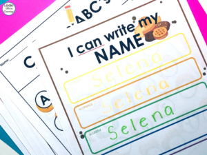 Cookie Name Writing Activities