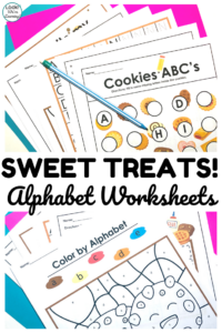 These printable cookie and cupcake alphabet worksheets are so fun for helping early learners practice letter recognition!