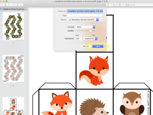 Woodland Animals Board Game - Mac Print Instructions 5