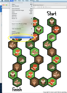 Woodland Animals Board Game - Mac Print Instructions 6
