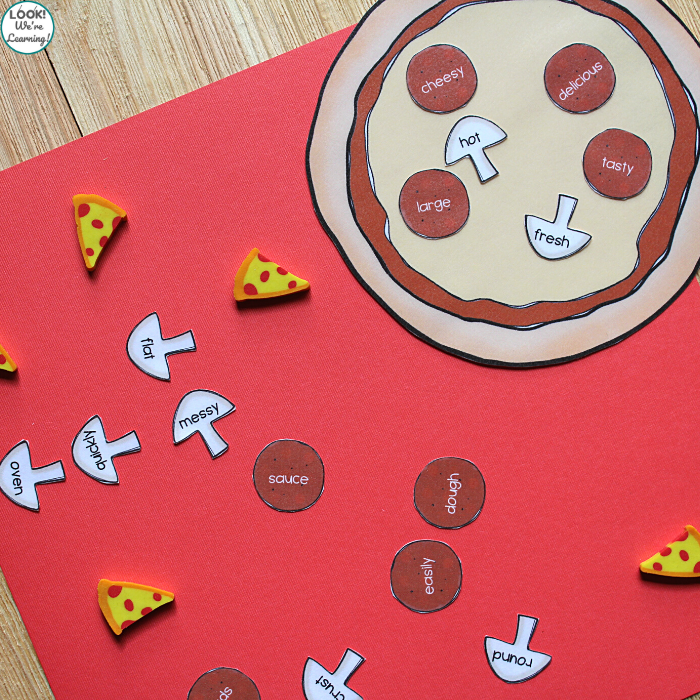 Adjective Pizza Adjective Sorting Activity