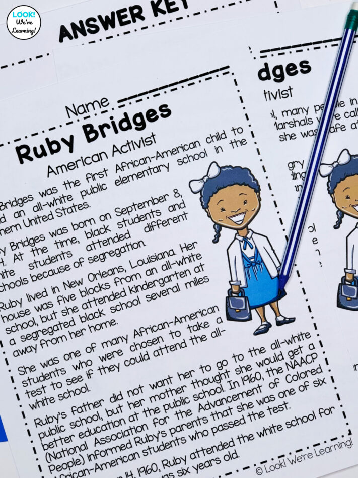 Elementary Ruby Bridges History Lesson