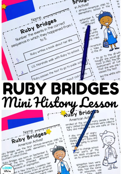 Learn about the life and legacy of Ruby Bridges with this elementary Ruby Bridges history lesson!
