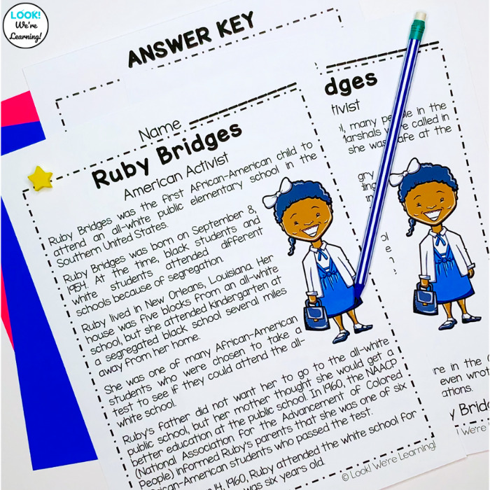 Printable Ruby Bridges History Lesson for Kids