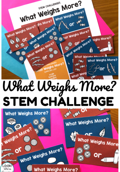 Help students measure and compare objects with these printable weight STEM challenge cards!