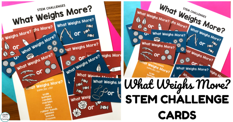 Printable Weight STEM Challenge Cards for Kids - Look! We're Learning!