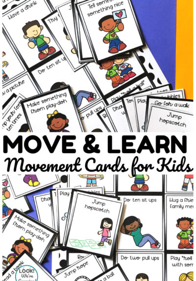 These printable movement cards for kids are a perfect way to help early learners refocus between lessons!